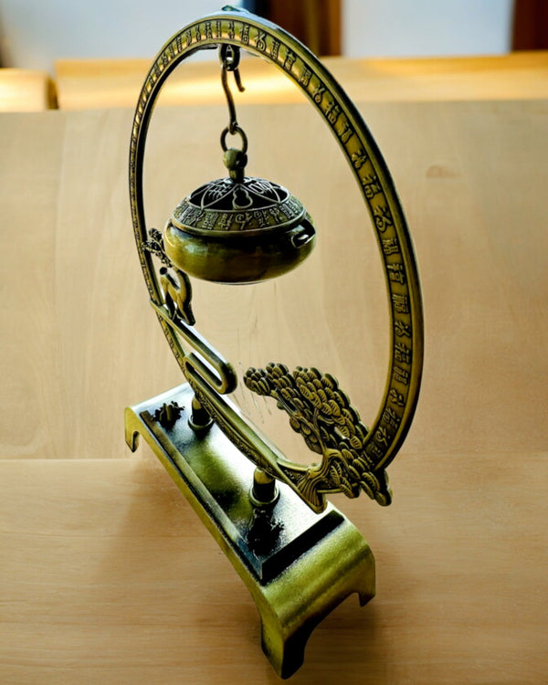 Elegant Metal Incense Holder "Great Peace" - can be personalized with engraving