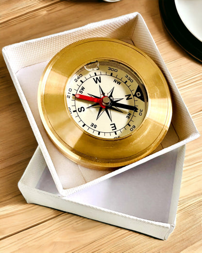 Navigation Compass with Engraving Option, Brass, Classic Design – 5 cm