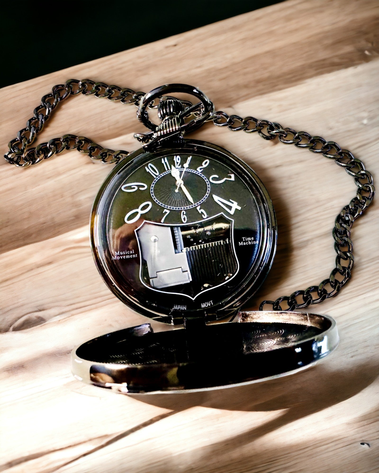 Pocket watch "Astrum Temporis" - Black frame. Customization option with engraving.