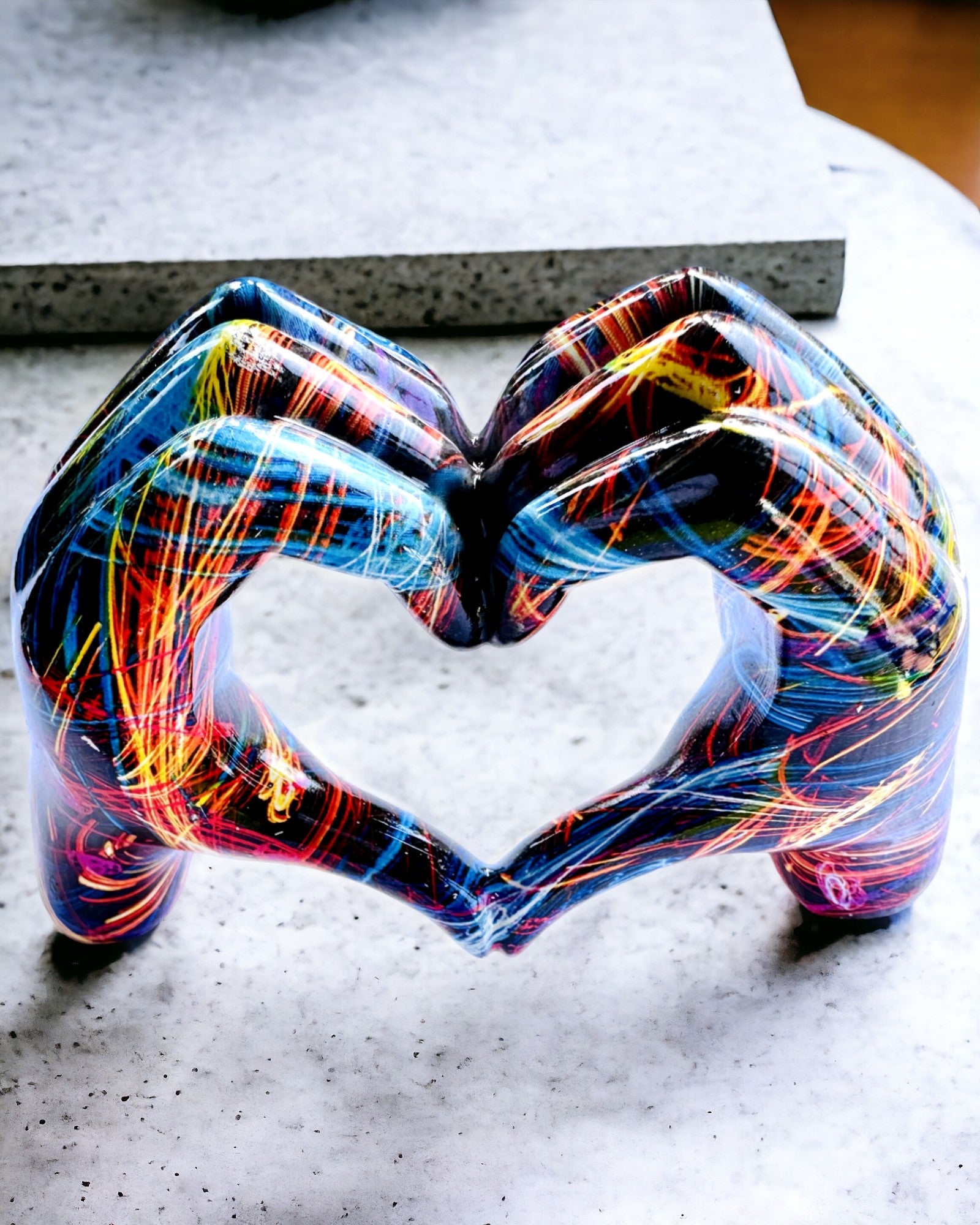 Kaleidoscope Heart – Handmade Resin Decoration with Engraving Option