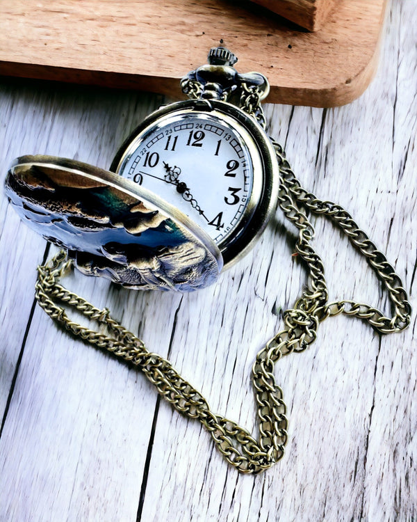 "Vintage Explorer" Pocket Watch with Engraving Possibility