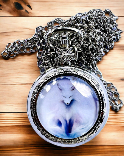 Pocket Watch "Mystical Fox" with Engraving Option