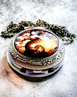 Pocket Watch "Dragon's Twilight" personalized with engraving