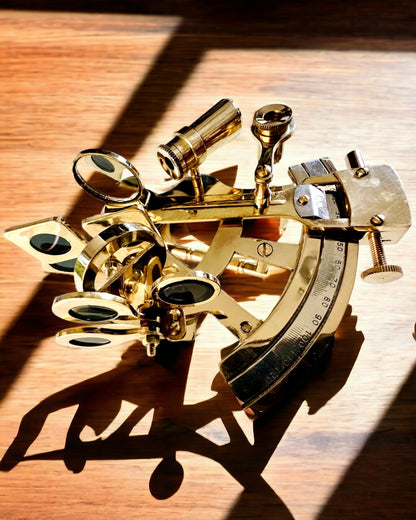 Artistic sextant in gold color - personalization option with engraving