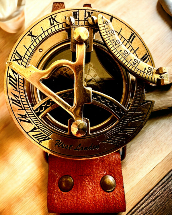 "Antique Compass" Sun Watch with Engraving