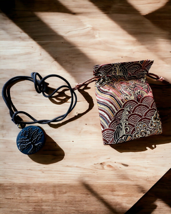 Obsidian "Tree of Life" Necklace - personalized with engraving