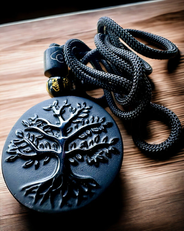 Obsidian "Tree of Life" Necklace - personalized with engraving