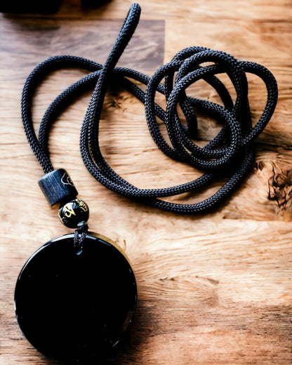 "Tree of Life" Necklace made of Obsidian - personalization with engraving