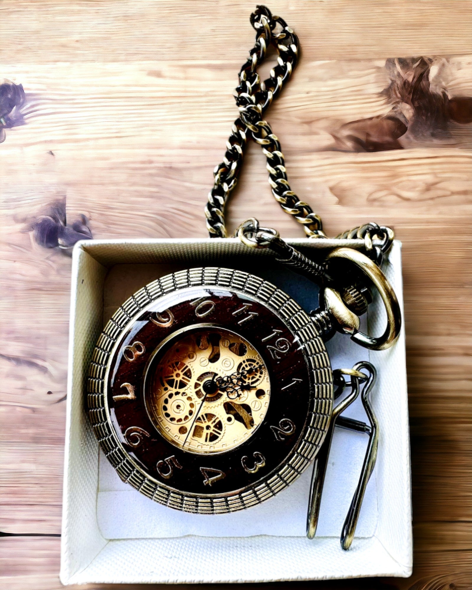 Pocket watch "Retro Elegance", personalization option with engraving