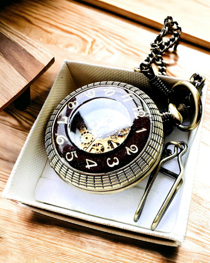 Pocket watch "Retro Elegance", personalization option with engraving