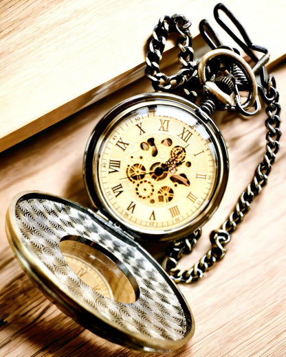 Pocket watch "Retro Elegance", personalization option with engraving