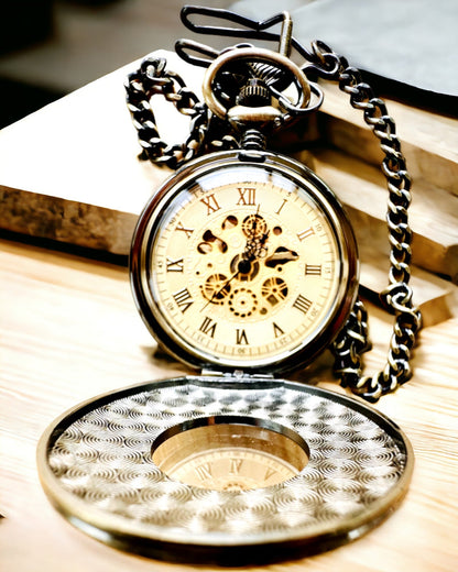 Pocket watch "Retro Elegance", personalization option with engraving