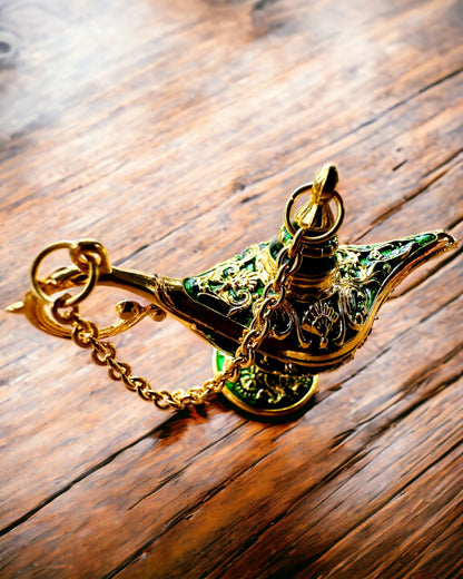 Little 4 cm Aladdin's Magic Lamp, keychain, 6 color variants - Enchanted Memories, personalization with engraving