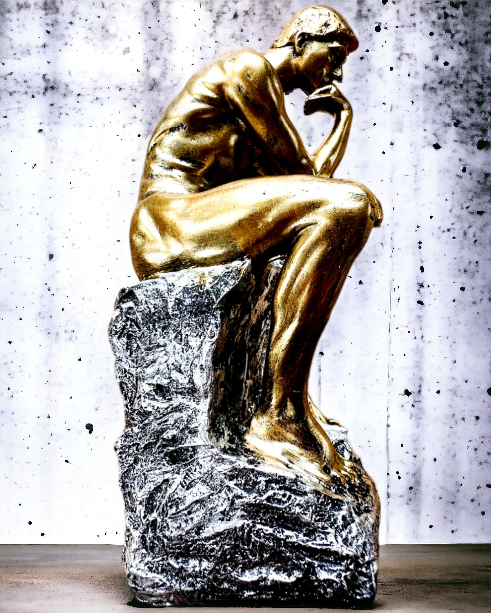 Golden Thinker - Resin Figurine, personalization with engraving