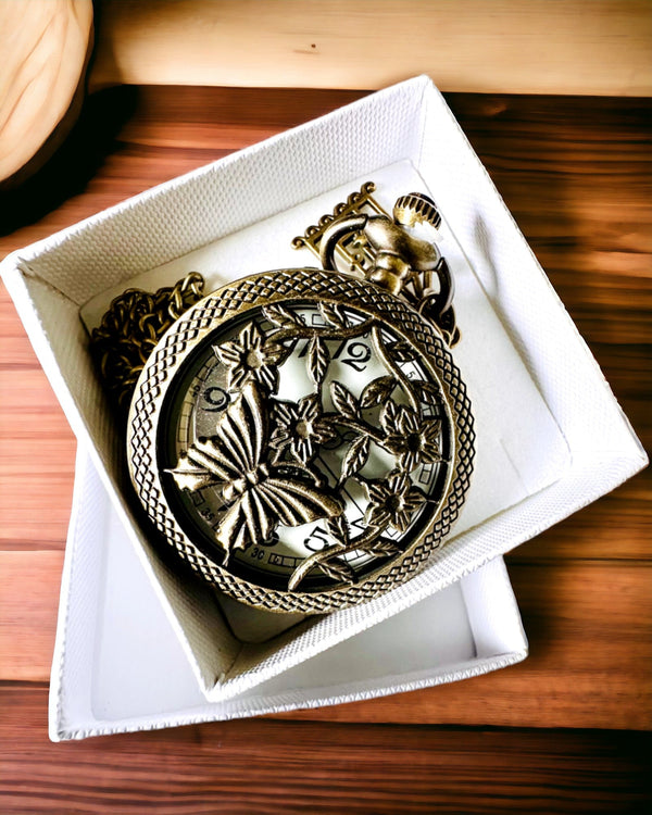 Butterfly Elegance Pocket Watch with the option of personalization with engraving