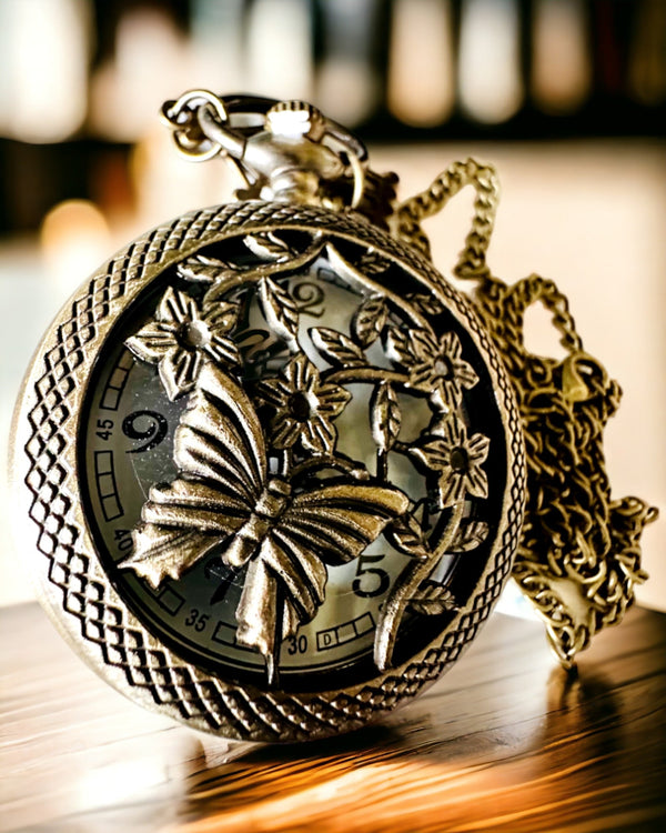 Butterfly Elegance Pocket Watch with the option of personalization with engraving