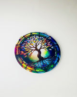 Prismatic Sun Pendant 'Tree of Life' - Colorful Window Decor