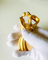 Love Sculpture - "Eternal Passion" - Small Decorative Figurine in gold color with the option of engraving