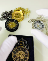 Retro Pocket Watch - Mechanical Luxury in Vintage Style, gold color, personalized with engraving