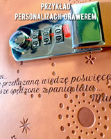 Exclusive Notebook, PU leather, A5 with Combination Lock - "Secret Journal", personalized with engraving