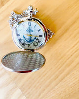 "Golden Anchor" Pocket Watch - personalized gift with engraving