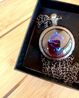 Rose of Darkness Pocket Watch - Stainless Steel, with Engraving Option for a Gift