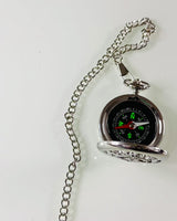 Pocket Compass Silver Color in Retro Style with Openwork Pattern - Elegant and Practical. Engraving