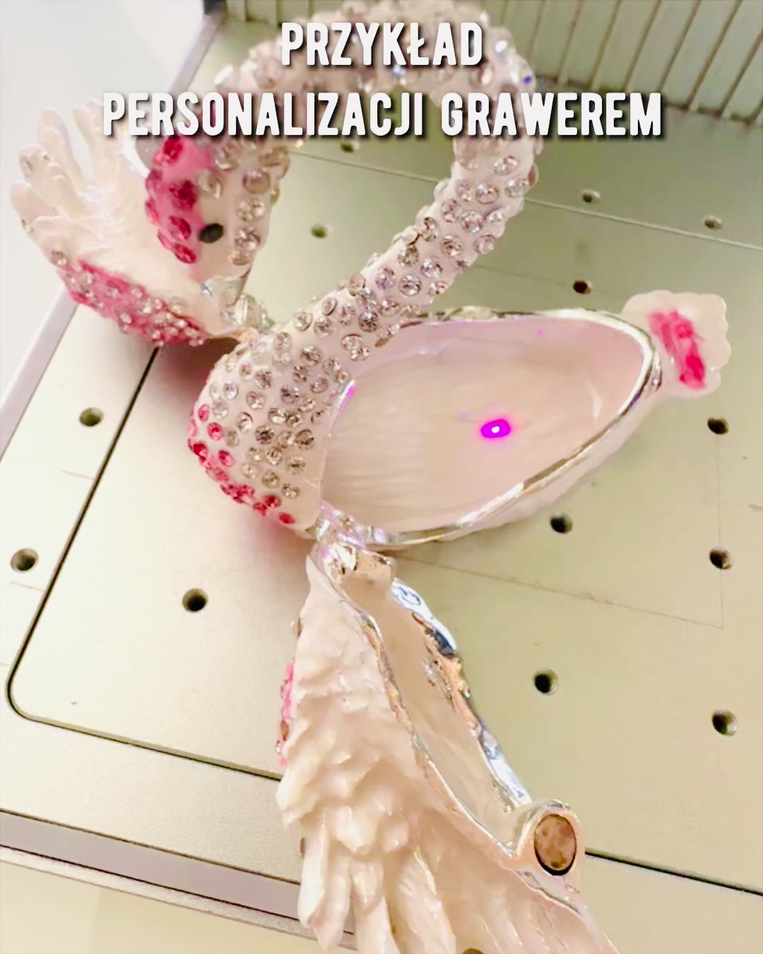 Eleganta Kaste "Swan Jewel" - personalizācija ar gravējumu