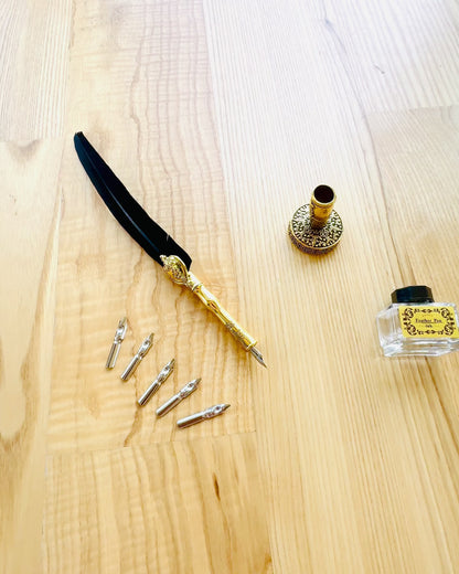 Elegant Goose Quill with Accessory Set - Royal Quill, personalization option with engraving