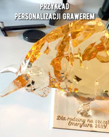 Resin "Golden Bull" Statue, transparent design, personalization possible