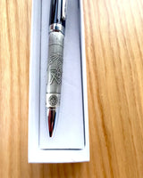 Elegant "Master Harmony" Ballpoint Pen with Engraving Option - Symbolic Motifs, Ancient Silver, possibility of personalization with engraving for a gift