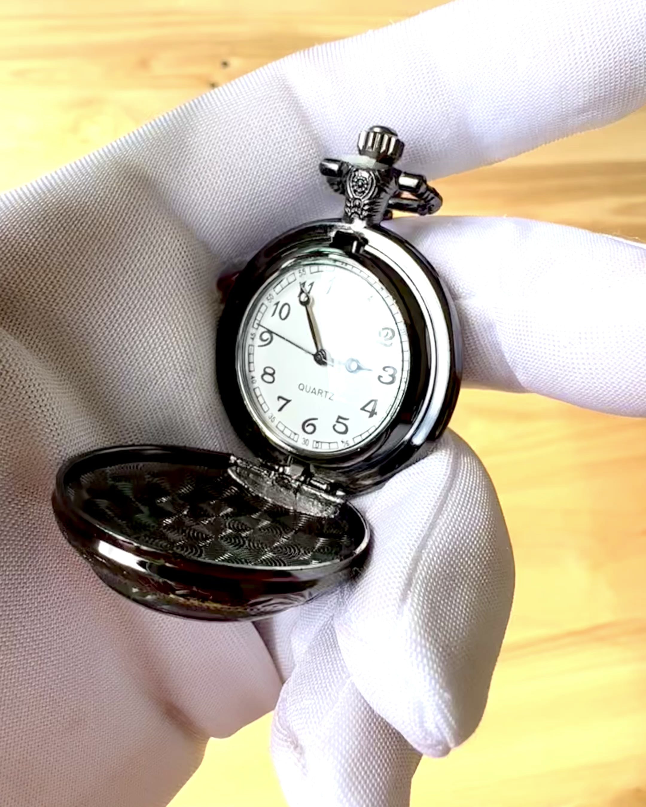 Pocket Watch "Mystic Wolves" with engraving personalization option