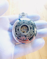 Pocket Watch "Eterna Elegance", personalized gift, engraving. Silver color