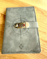 Secret Notebook A5 Vintage with code lock - Choose Your Style, personalized with engraving as a gift