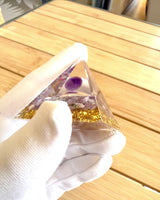 Energy Pyramid "Amethyst Star" orgonite with amethyst crystals