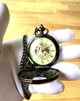 Pocket Watch "Eterna Elegance", personalized gift, engraving. Color black