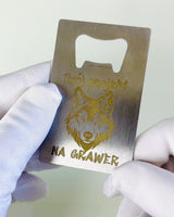 Bottle opener "King's Crown" in gold color, can be personalized with engraving