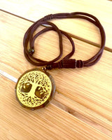 Amulet "Tree of Life" with tiger's eye, necklace as a gift with personalized engraving