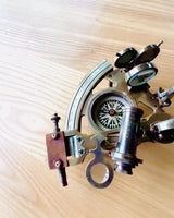 Premium Sextant with Antique Compass - can be personalized with engraving