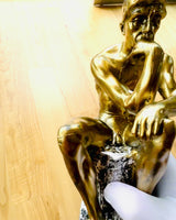 Golden Thinker - Resin figurine, personalized with engraving