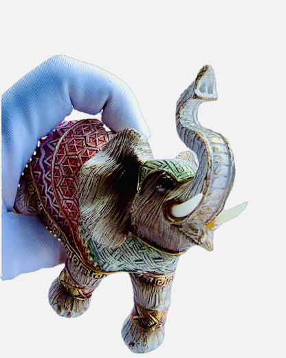 Ivory Stream – Decorative Resin Elephant with Engraving Option