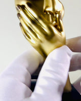 Abstract Hand Sculpture "Touch of Art" - European Style Office Decoration, Engraving Personalization 2 Pieces