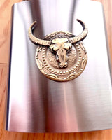 Bizon Flask - Stylish Hip Flask with Bison Motif - can be personalized with engraving as a gift