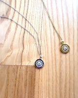 Compass Necklace "Starry Direction", personalization with engraving, 2 color variants to choose from