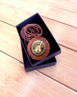 Amulet of Life "Tree of Ancestors" - Hand-made Necklace of Wood and Glass, can be personalized with engraving as a gift