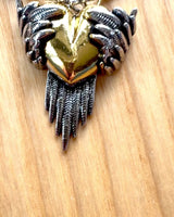 "Heart Shooter Amulet - Dark Wings of Love", can be personalized with engraving as a gift