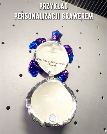 Magical Turtle Treasure - Papuošalų Dėžutė su galimybe personalizuoti graviravimu, dovana