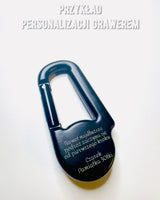 Compass carabiner with thermometer, keychain - can be engraved