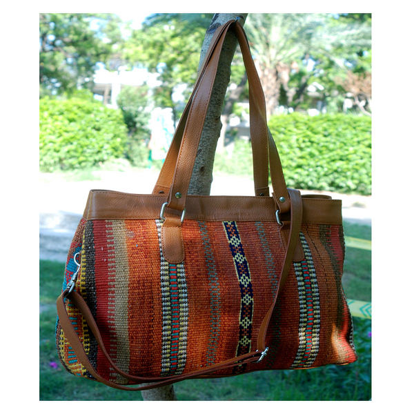 Kilim Leather Morocco Brown Bag