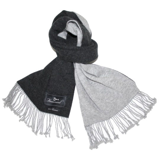Black Silver Cashmere Knitted Double Face Scarf